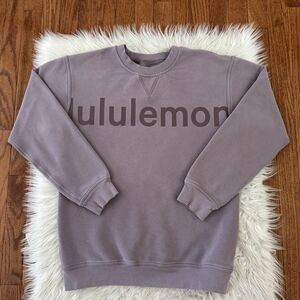 Lululemon All Yours Crewneck Sweatshirt Women’s Size 6 Purple Graphic Spellout